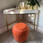 GRADE A2 - White Gloss Corner Desk with Gold Legs - Roxy