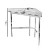 GRADE A1 - White Marble Corner Office Desk with Chrome Legs &amp; Drawer - Roxy