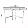 White Marble Effect Corner Desk with Drawer - Roxy