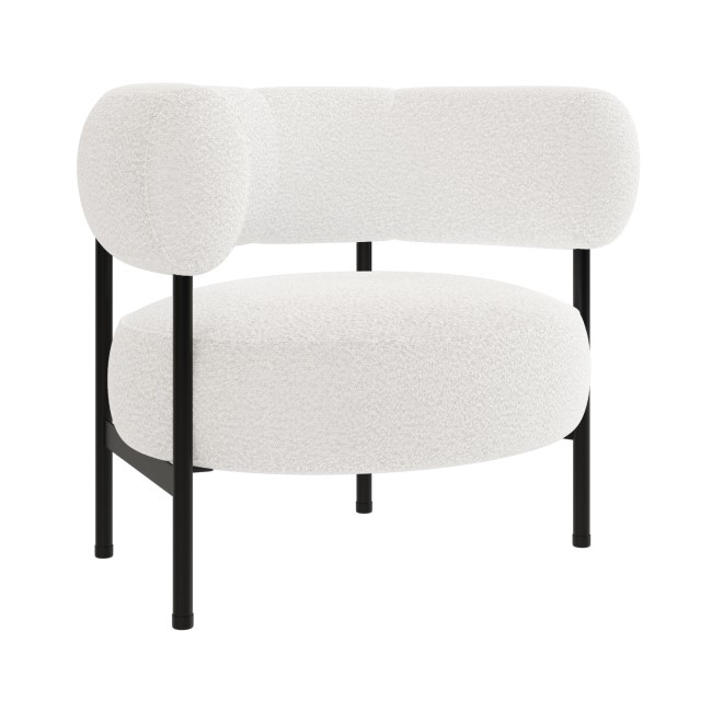 Cream Boucle Curved Armchair - Romy