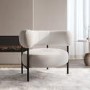 Cream Boucle Curved Accent Chair - Romy