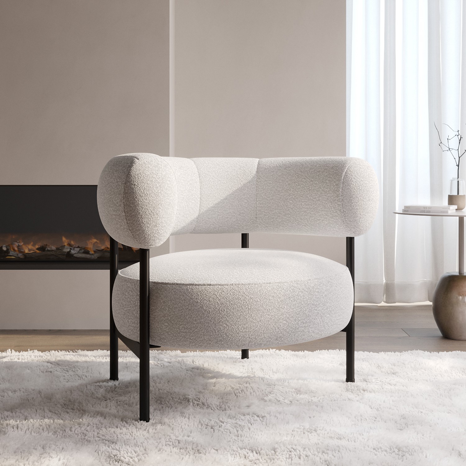 Cream Boucle Curved Accent Chair Romy Furniture123 cream-boucle-curved-accent-chair-romy-furniture123