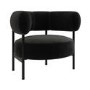 Black Velvet Curved Armchair - Romy