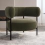 Green Velvet Curved Armchair - Romy