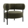 Green Velvet Curved Accent Chair - Romy