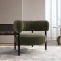 Green Velvet Curved Accent Chair - Romy