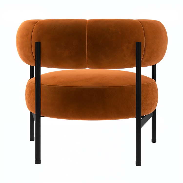 ALMOST PERFECT - Rust Velvet Curved Armchair - Romy