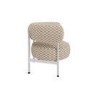 Beige Checkerboard Curved Armchair - Romy 