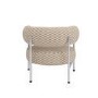 Beige Checkerboard Curved Armchair - Romy 