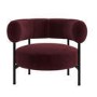 Burgundy Velvet Curved Armchair - Romy 