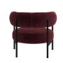 Burgundy Velvet Curved Armchair - Romy 