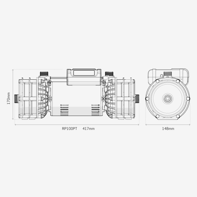 Salamander RP100PT 3.0 Bar Positive Head Centrifugal Twin Shower Pump