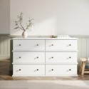 RPH001 Large Beige 6 Drawer Chest of Drawers - Ralph