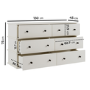 Large Beige 6 Drawer Chest of Drawers - Ralph