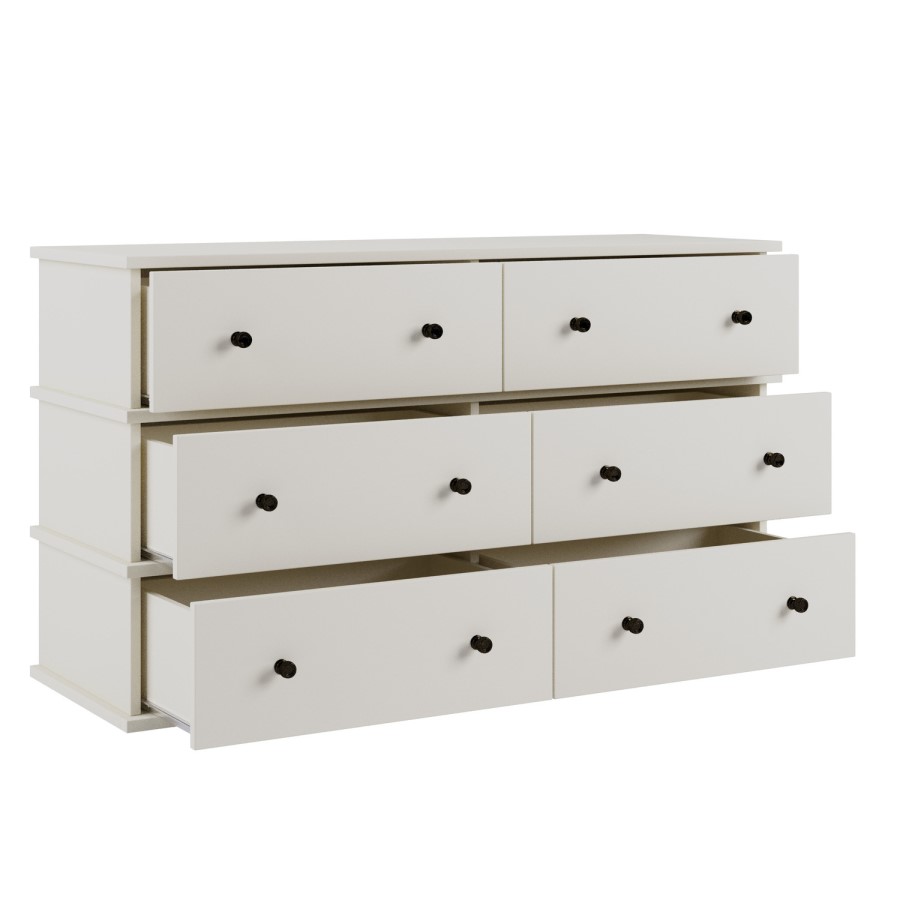 Large Beige 6 Drawer Chest of Drawers - Ralph