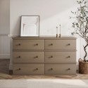 RPH003 Large Dark Wood 6 Drawer Chest of Drawers - Ralph