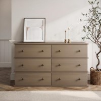 Large Dark Wood 6 Drawer Chest of Drawers - Ralph