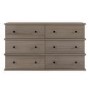 Large Dark Wood 6 Drawer Chest of Drawers - Ralph