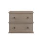 Wide Dark Wood 2 Drawer Bedside Table - Ralph