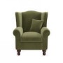 Olive Green Velvet Wingback Armchair - Rupert