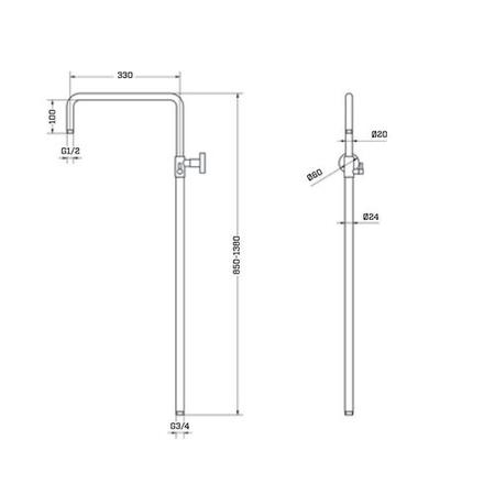 Round Riser Rail Shower