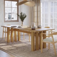 Large Solid Oak Rectangular Dining Table - 240cm - Seats 6 - 8 - Roe Large Solid Oak Rectangular Dining Table - 240cm - Seats 6 - 8 - Roe