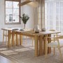 Large Solid Oak Rectangular Dining Table - 240cm - Seats 6 - 8 - Roe
