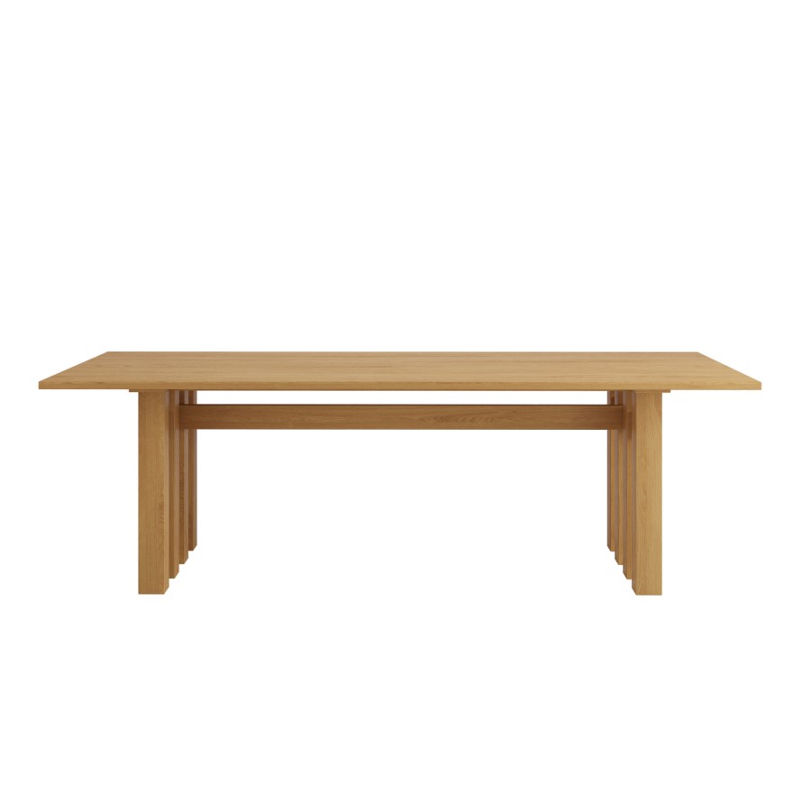 Large Solid Oak Rectangular Dining Table - 240cm - Seats 6 - 8 - Roe