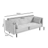 GRADE A1 - Velvet Sofa Bed in Silver Grey with Buttons - Seats 3 - Rory