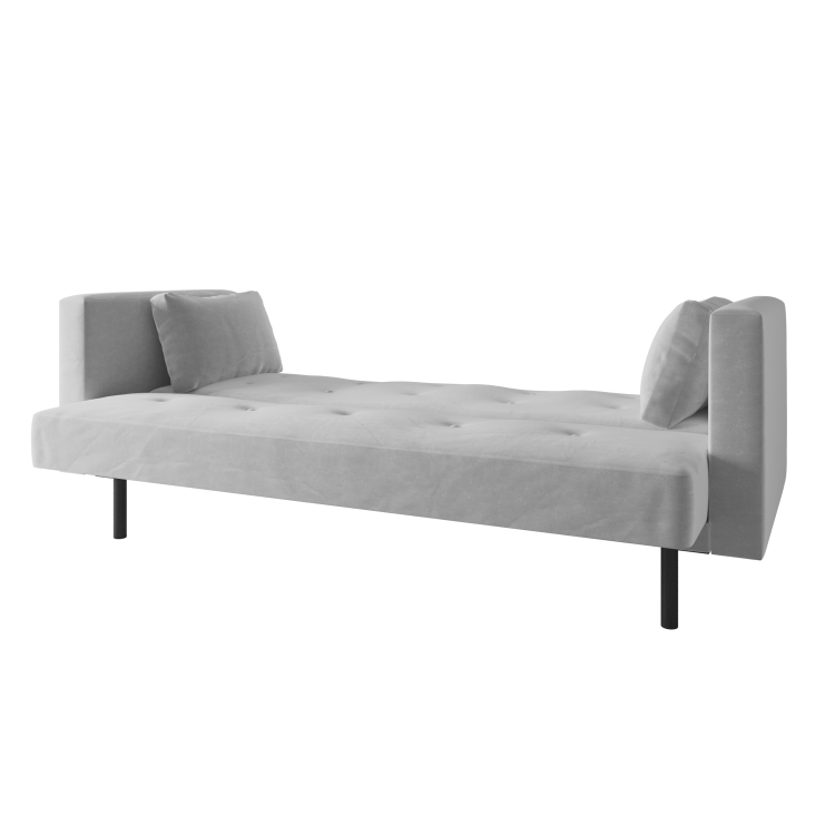 Grey Velvet Click Clack Sofa Bed - Seats 3 - Rory