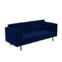 Velvet Sofa Bed in Navy Blue with Buttons - Rory