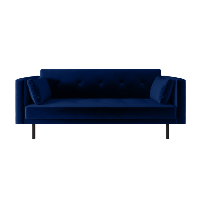 Navy Velvet Click Clack Sofa Bed - Seats 3 - Rory