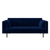 Velvet Sofa Bed in Navy Blue with Buttons- Seats 3 - Rory