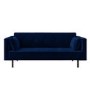 Velvet Sofa Bed in Navy Blue with Buttons- Seats 3 - Rory