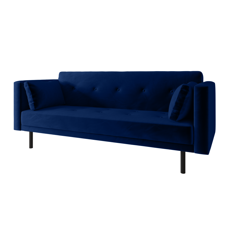 Navy Velvet Click Clack Sofa Bed - Seats 3 - Rory