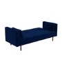 Velvet Sofa Bed in Navy Blue with Buttons - Rory