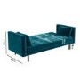 GRADE A2 - Teal Blue Velvet Sofa Bed with Cushions - Seats 3 - Rory