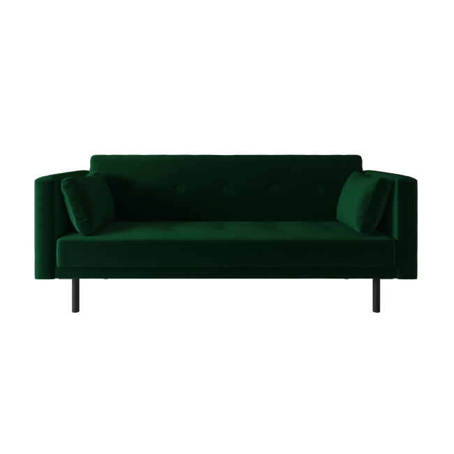 GRADE A1 - Green Velvet Click Clack Sofa Bed - Seats 3 - Rory