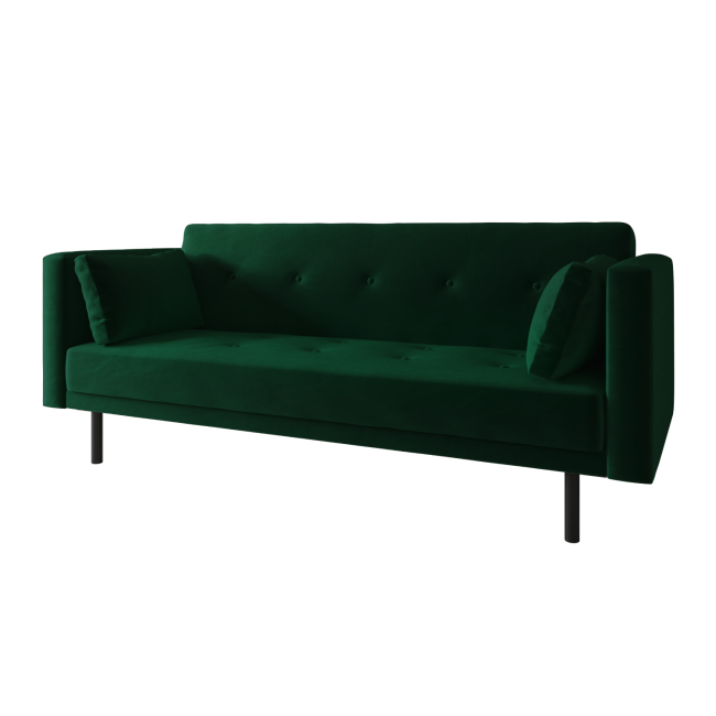 GRADE A1 - Green Velvet Click Clack Sofa Bed - Seats 3 - Rory