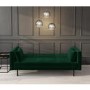 Velvet Sofa Bed in Dark Green with Buttons - Seats 3 - Rory