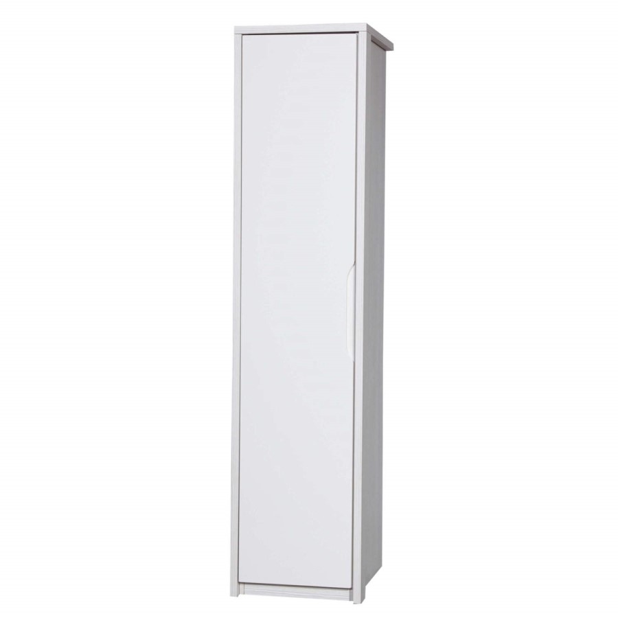 Avola Premium Plus Single Wardrobe in White with Cream Gloss