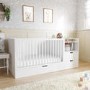 White Convertible Cot Bed with Drawer and Changer - Roscoe