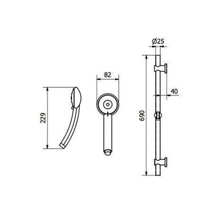Regal Round Shower & Slide Rail Kit