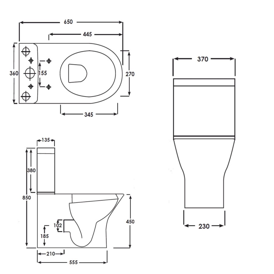 Close Couped Toilet with Soft Close Seat - RAK Resort Maxi