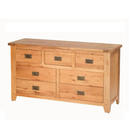 Cherbourg Rustic Oak 4+3 Drawer Chest of Drawers