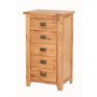 Cherbourg Rustic Oak 5 Drawer Tall Chest of Drawers