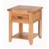 Cherbourg Rustic Oak 1 Drawer Bedside Table