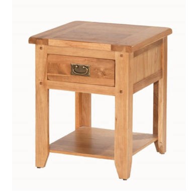 Heritage Furniture Cherbourg Rustic Oak 1 Drawer Bedside Table | Miva