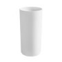 Matt White Round Stone Resin Freestanding Cylinder Pedestal Basin with Waste 400mm - Ruby
