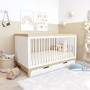 White and Wood Convertible Cot Bed with Drawer Storage - Rue